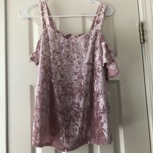 Pink Velvet off the shoulder blouse